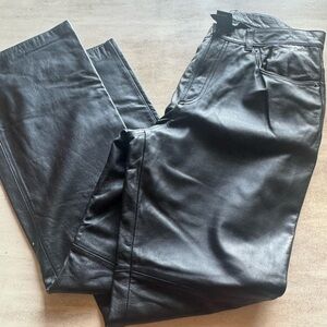 Ralph Lauren Women's Black Leather Pants Size 10. 100% Leather.  Nice!